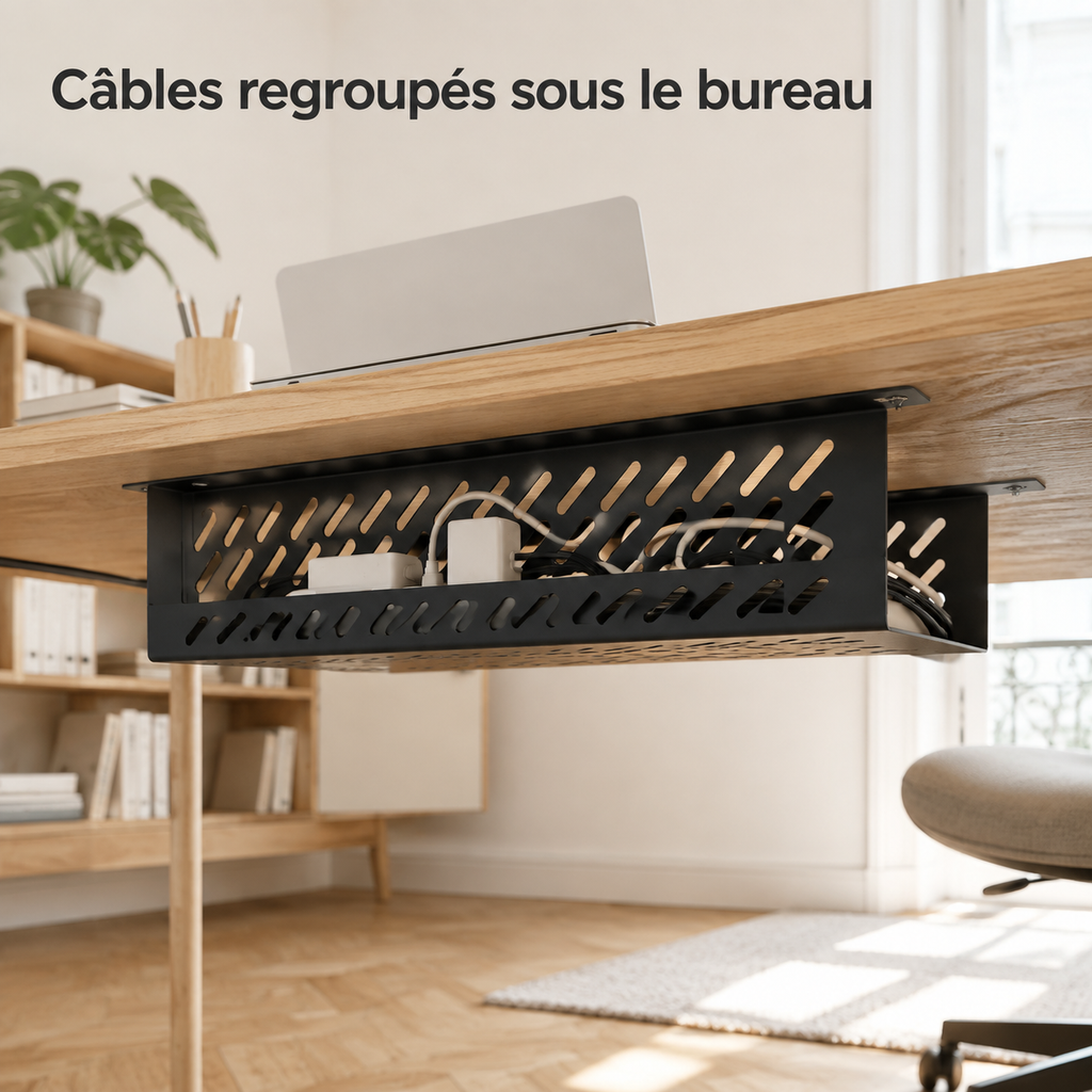 Goulotte Sous Bureau en Acier