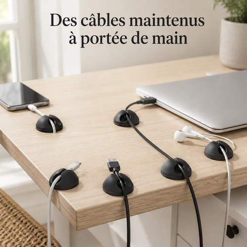 Clips Organisateurs de Câbles - Lot de 6