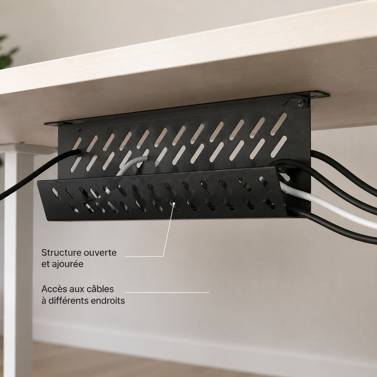 Goulotte Sous Bureau en Acier