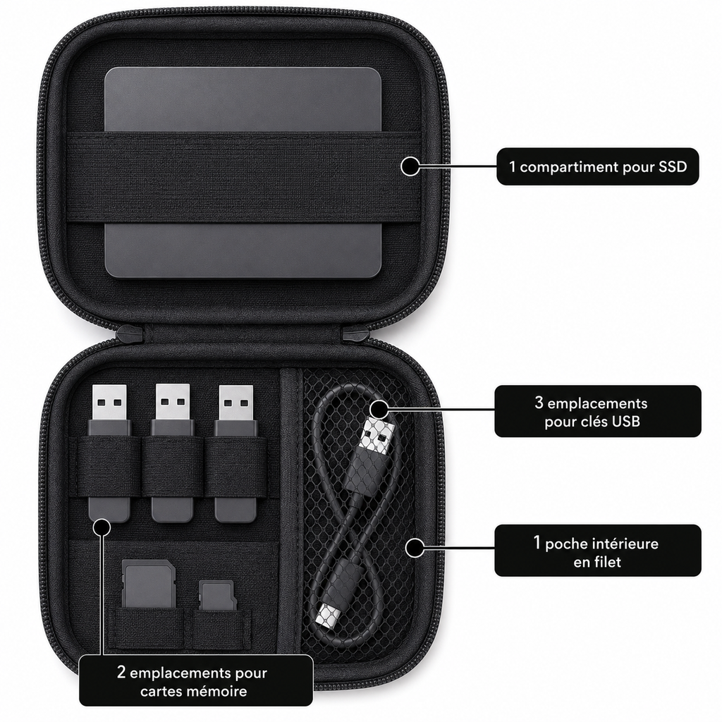 Étui Rigide pour SSD et Clés USB