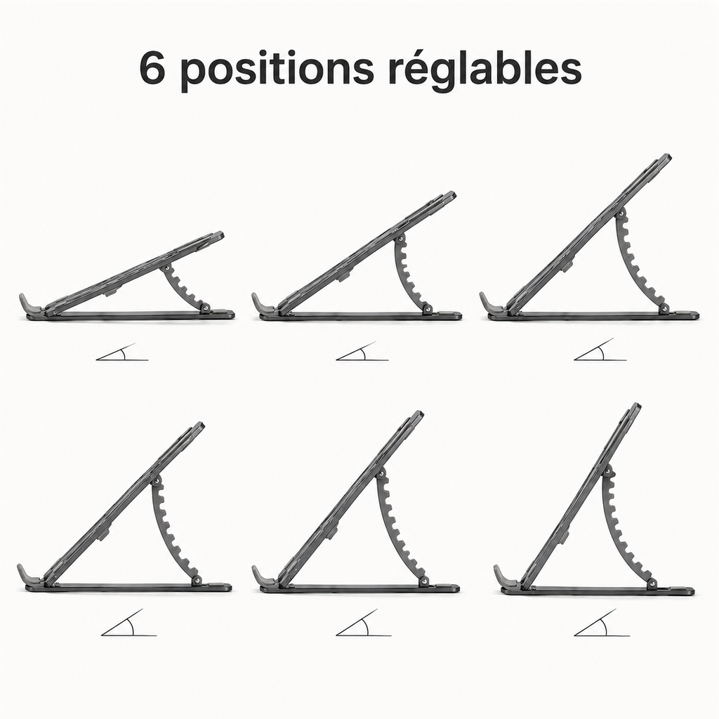 Support Pliable pour Ordinateur Portable - 6 Positions