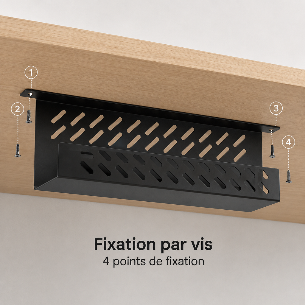 Goulotte Sous Bureau en Acier