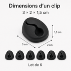 Clips Organisateurs de Câbles - Lot de 6