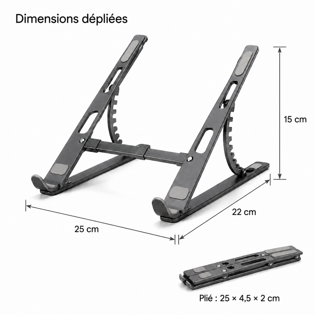 Support Pliable pour Ordinateur Portable - 6 Positions